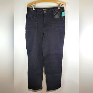 M Jeans By Maurices Womens Sz 10 Slim Straight Ankle High Rise Black NWT.